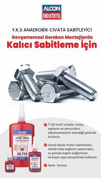 ALCON-M7271  CIVATA SABİTLEYİCİ DİŞ İLACI 50 ML 12 Lİ PAKET KOLİ Y.K.S STEEL LOCK BÜYÜK BOY